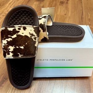 APL Cow Print Slides with Black Sole
